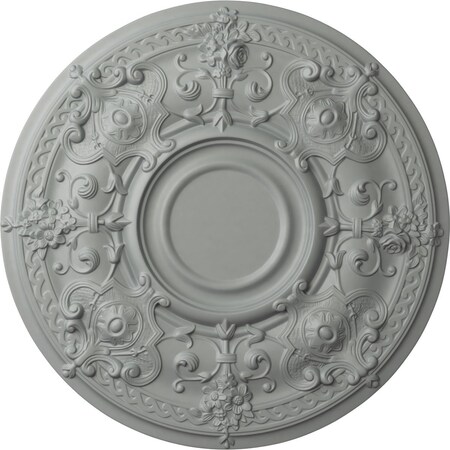 Ekena Millwork Oslo Ceiling Medallion (Fits Canopies up to 10 1/2"), 28 1/8"OD x 1 3/4"P, Primed White CM28OS